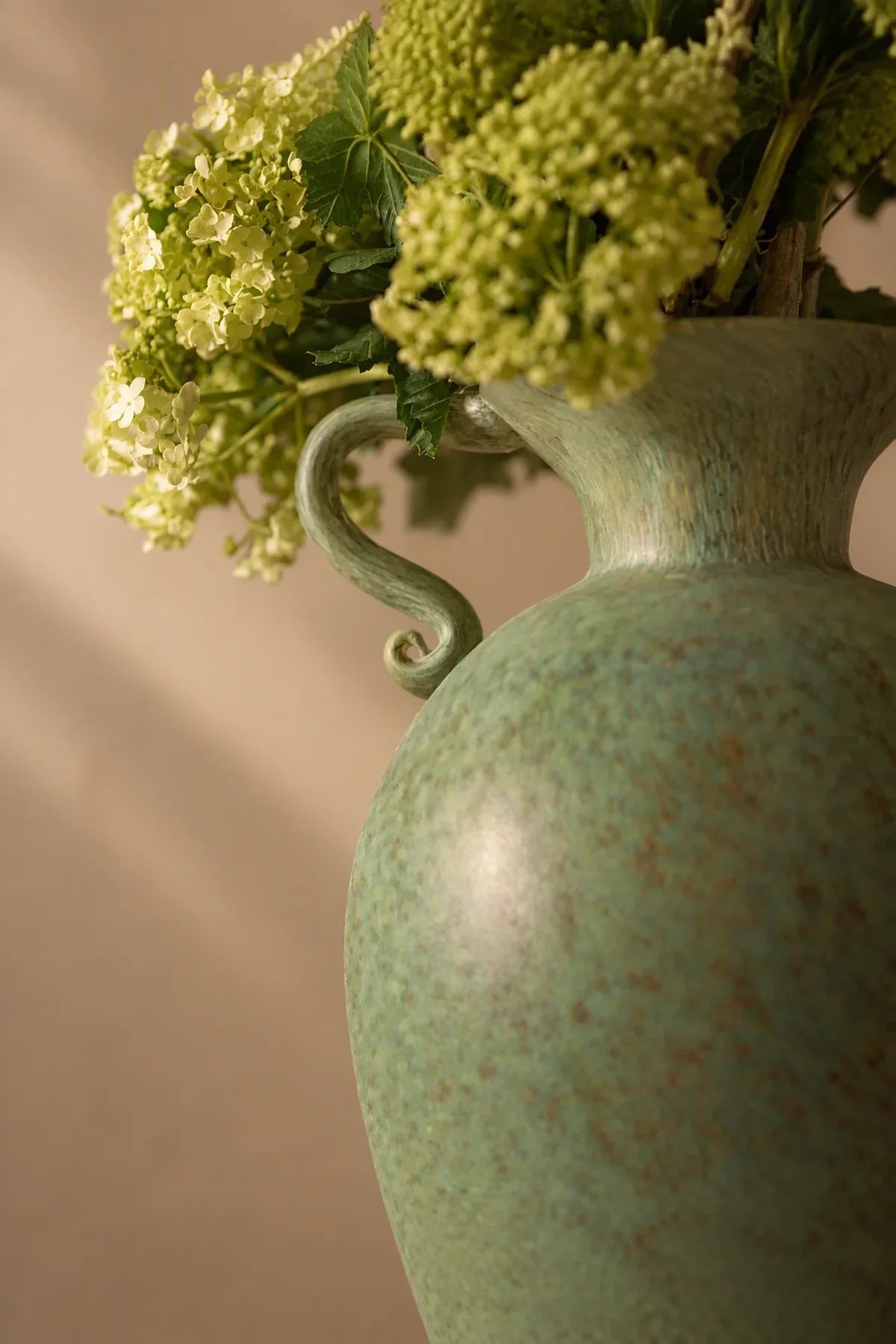Garden Amphora Moss Green Glass Flower Vase