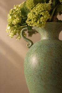 Garden Amphora Moss Green Glass Flower Vase