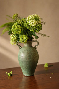 Garden Amphora Moss Green Glass Flower Vase