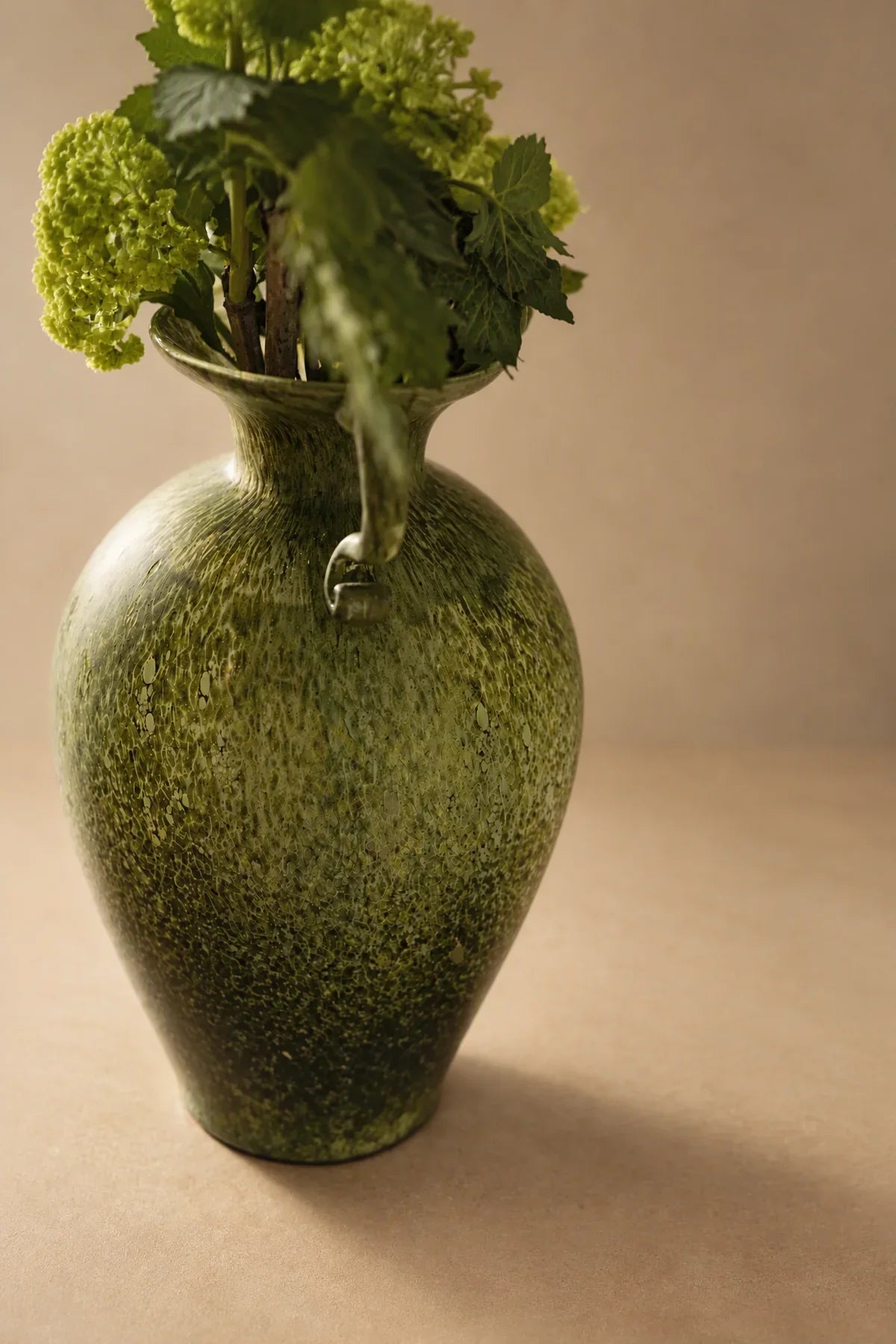 Garden Amphora Moss Green Glass Flower Vase