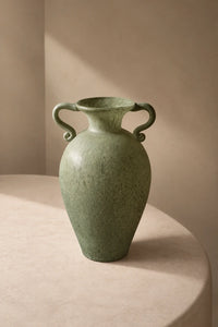 Garden Amphora Moss Green Glass Flower Vase