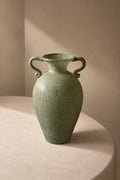 Garden Amphora Moss Green Glass Flower Vase