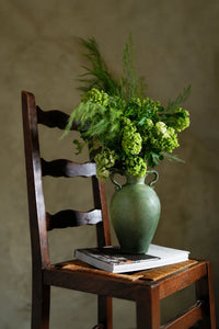 Garden Amphora Moss Green Glass Flower Vase