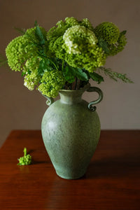 Garden Amphora Moss Green Glass Flower Vase
