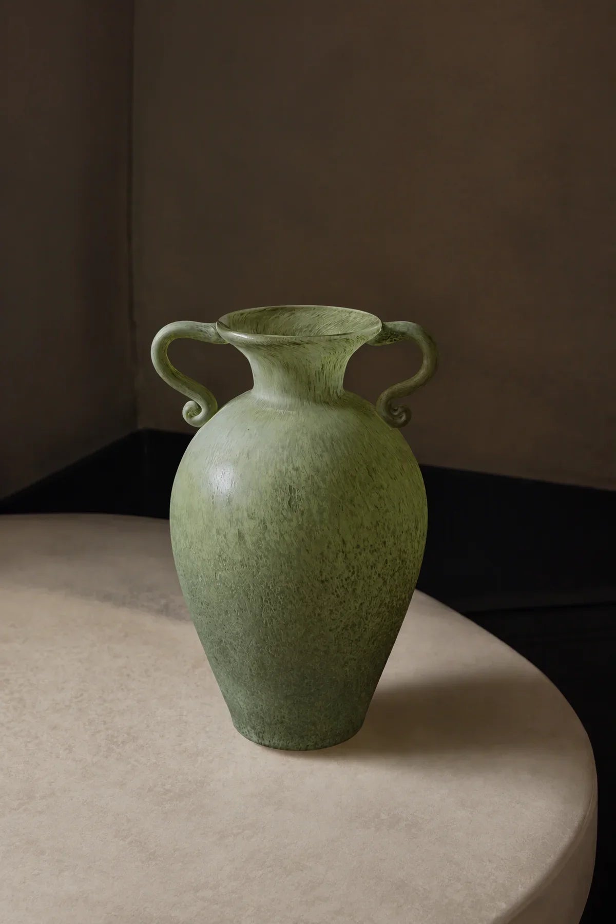 Garden Amphora Moss Green Glass Flower Vase