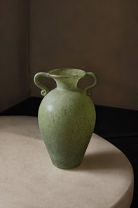 Garden Amphora Moss Green Glass Flower Vase