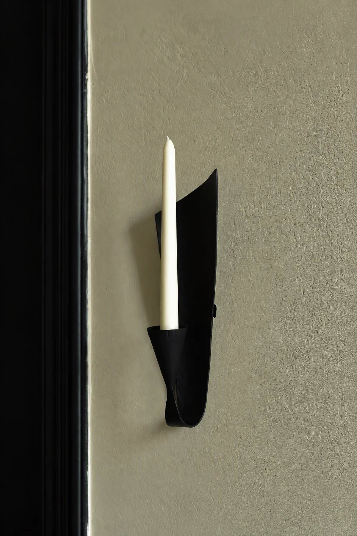 Shadow Play Black Ceramic Candle Holder