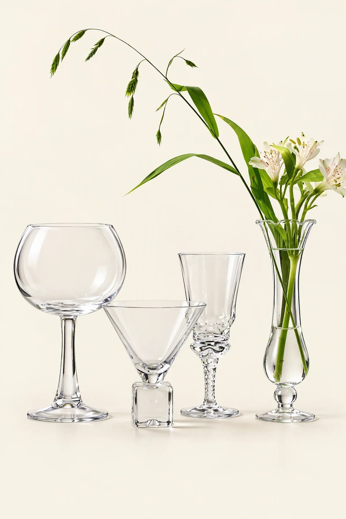 Moonlit Geometry Clear Glass Drinkware Set
