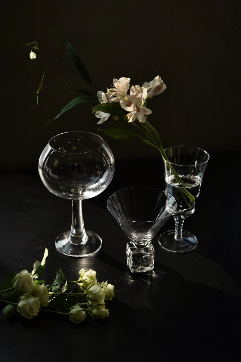 Moonlit Geometry Clear Glass Drinkware Set