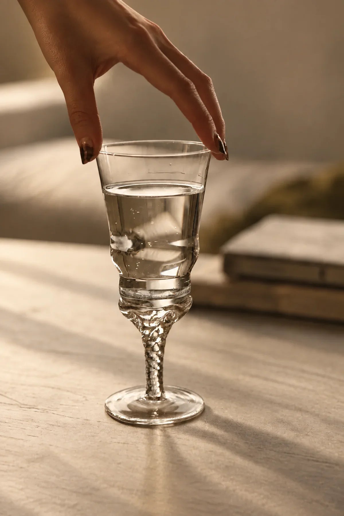 Moonlit Geometry Clear Glass Drinkware Set