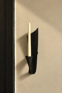 Shadow Play Black Ceramic Candle Holder