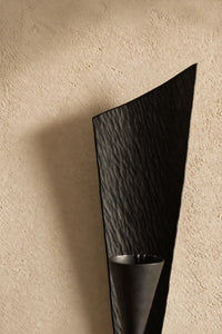 Shadow Play Black Ceramic Candle Holder