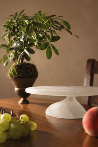 Still Cloud Frosted White Glass Serving Stand