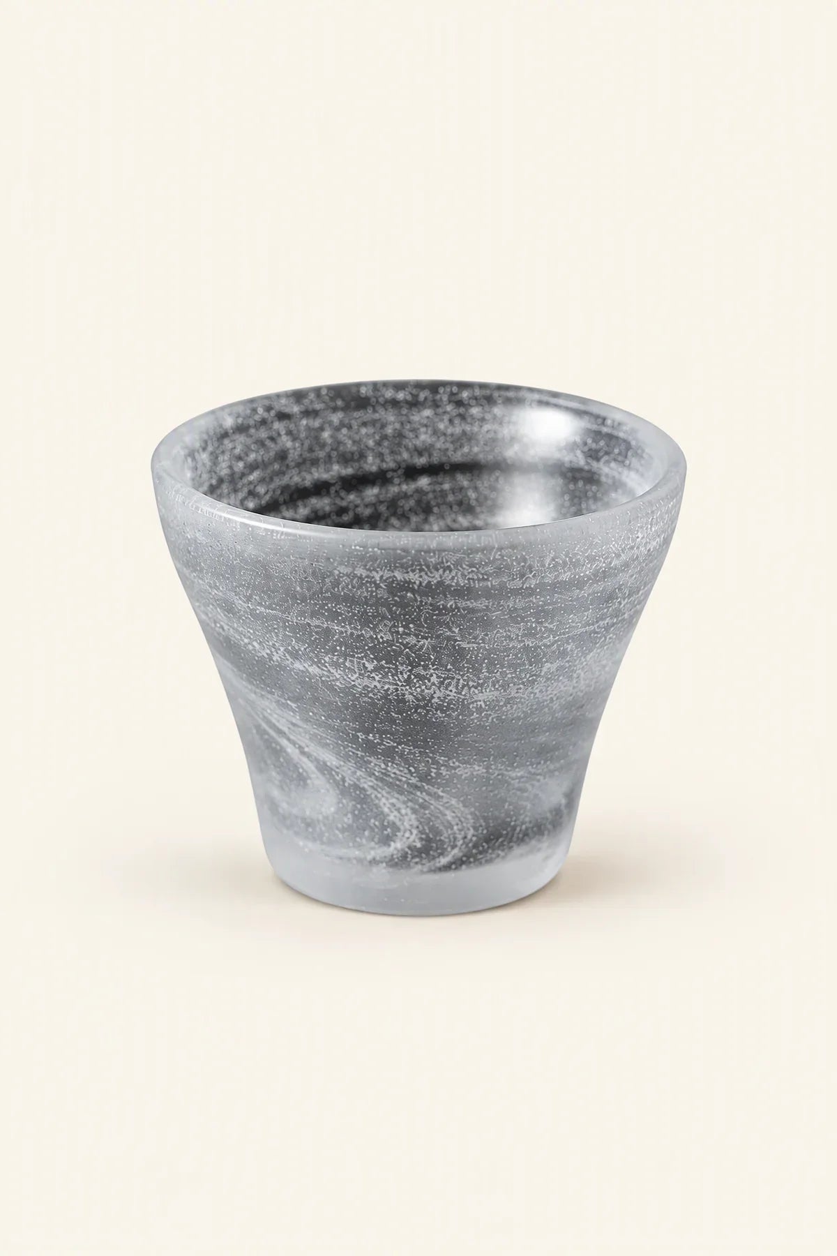 Moonlit Current Frosted White Glass Cup