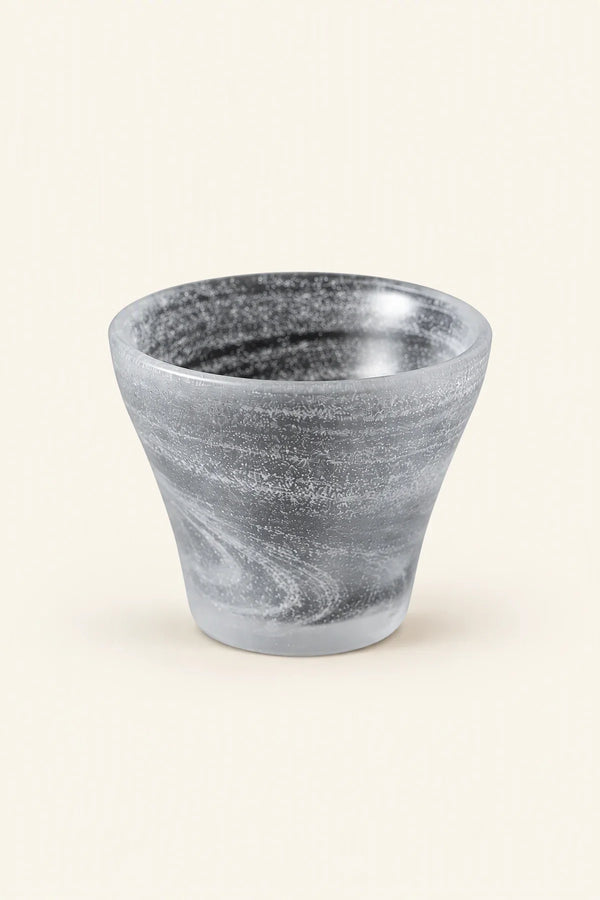 Moonlit Current Frosted White Glass Cup