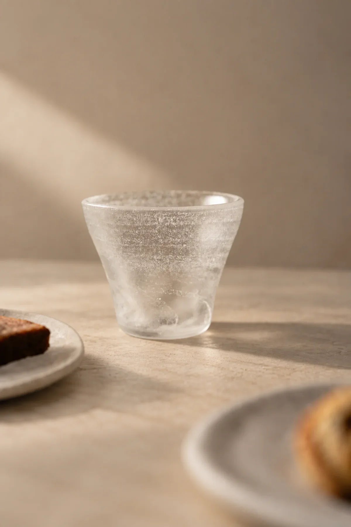 Moonlit Current Frosted White Glass Cup