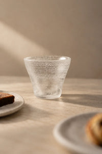 Moonlit Current Frosted White Glass Cup