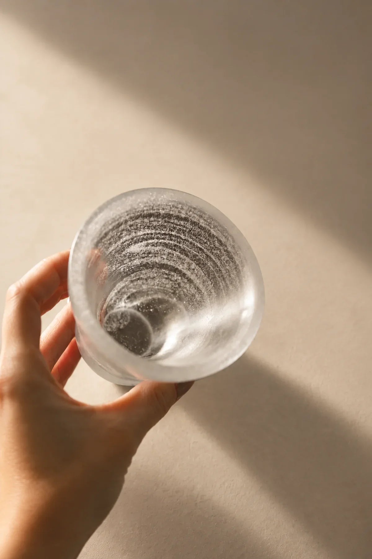 Moonlit Current Frosted White Glass Cup