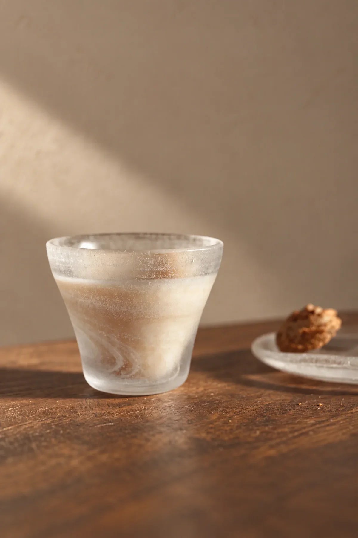 Moonlit Current Frosted White Glass Cup