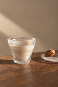 Moonlit Current Frosted White Glass Cup