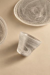 Moonlit Current Frosted White Glass Cup