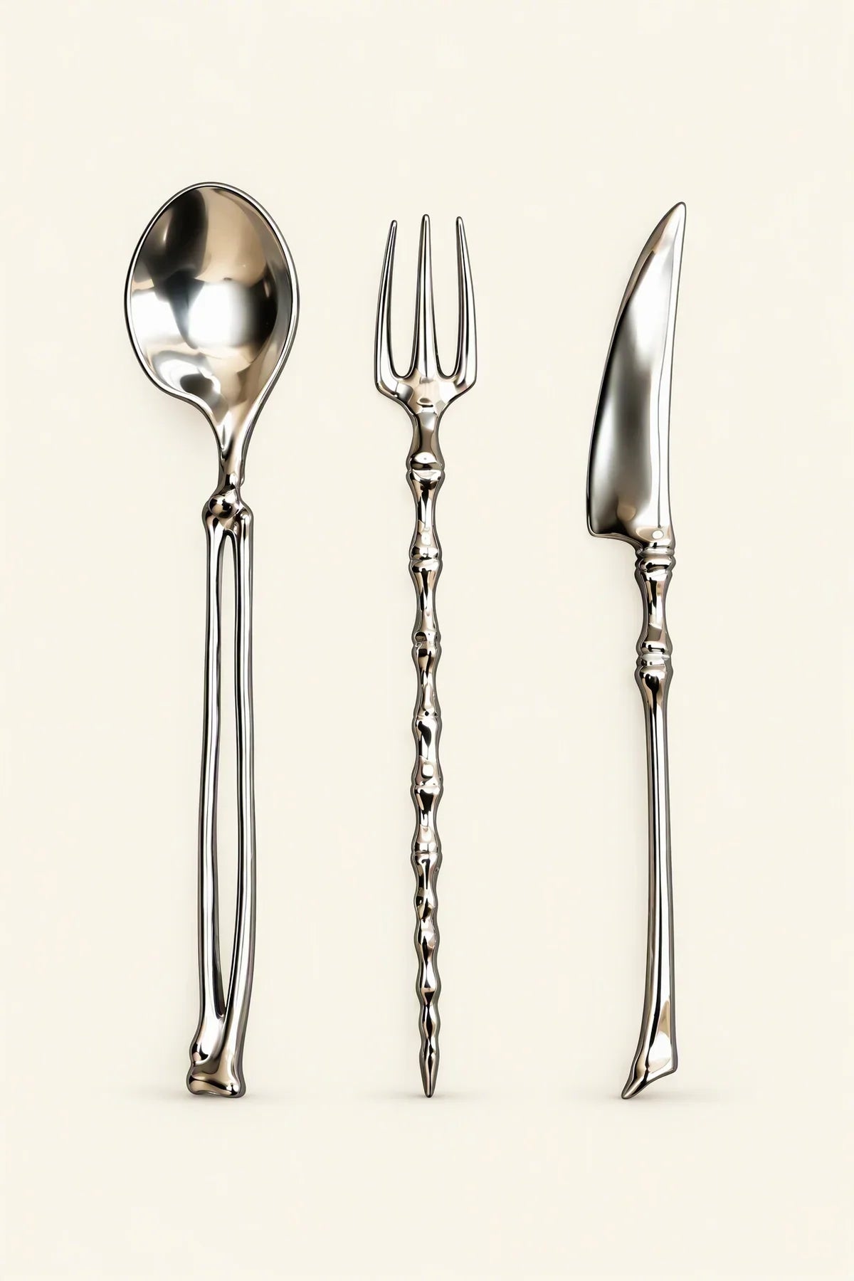 Anatomical Study Silver Stainless Steel Cutlery