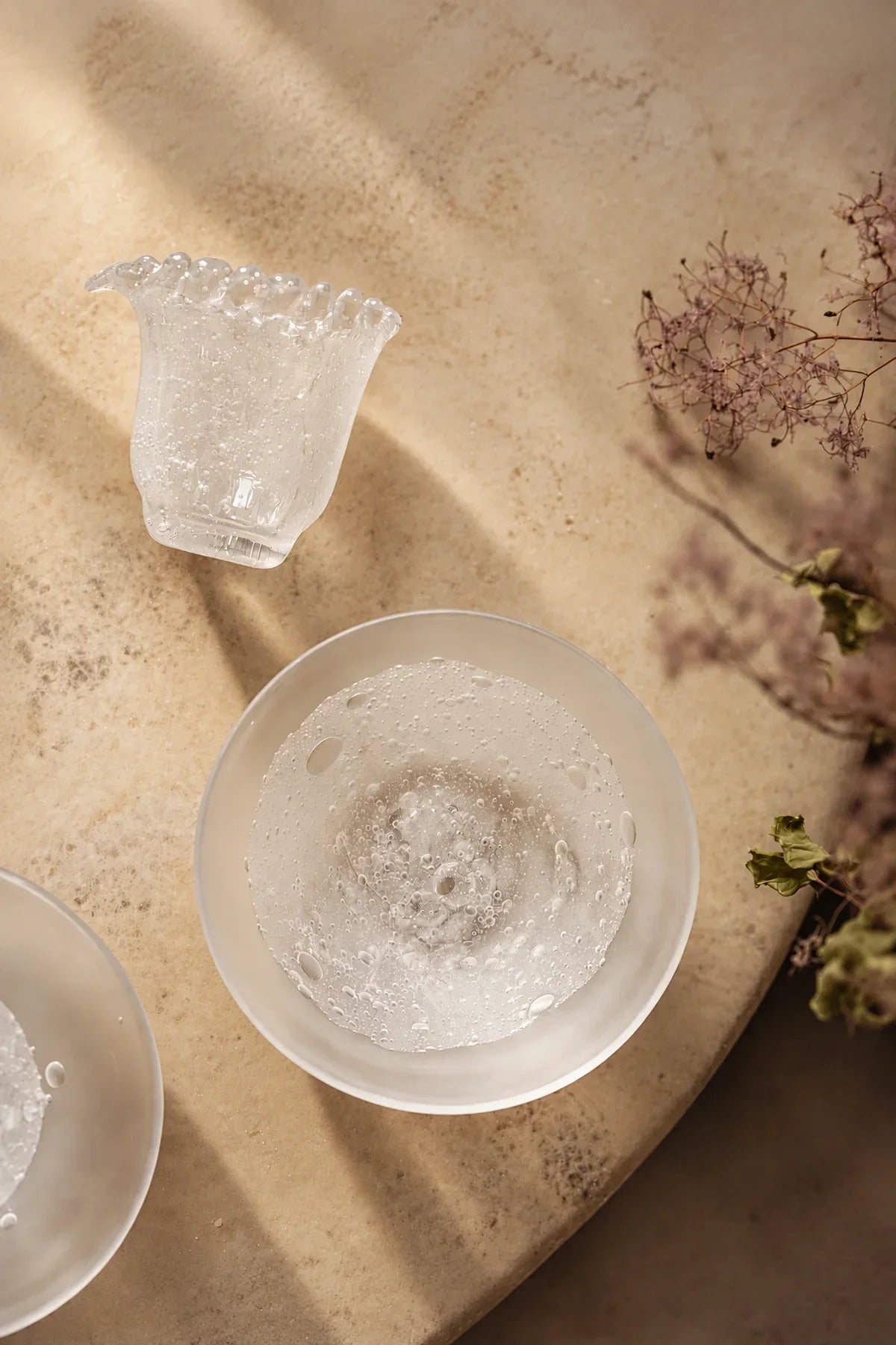Snowmelt Frosted Clear Glass Tea Set