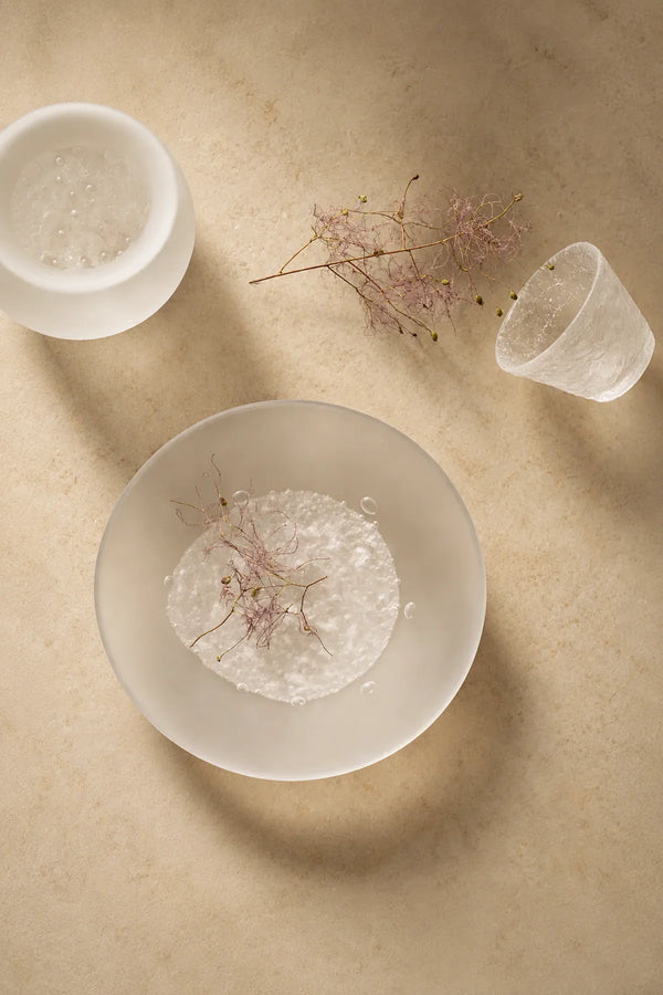 Snowmelt Frosted Clear Glass Tea Set