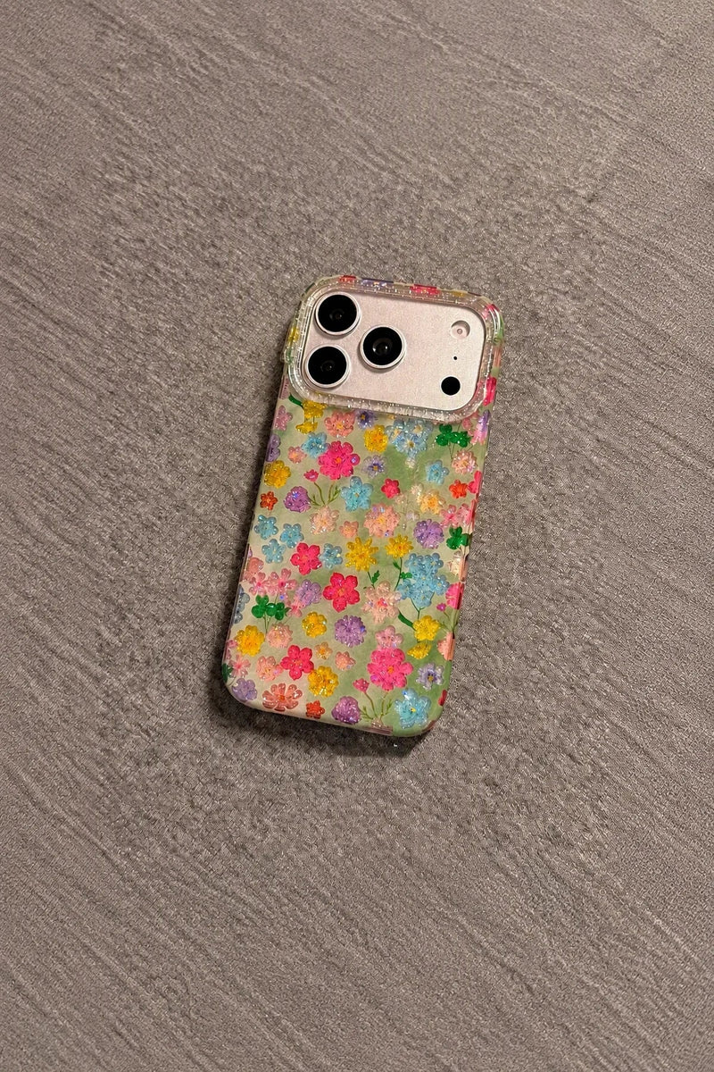 Garden Party Glitter Resin Phone Case
