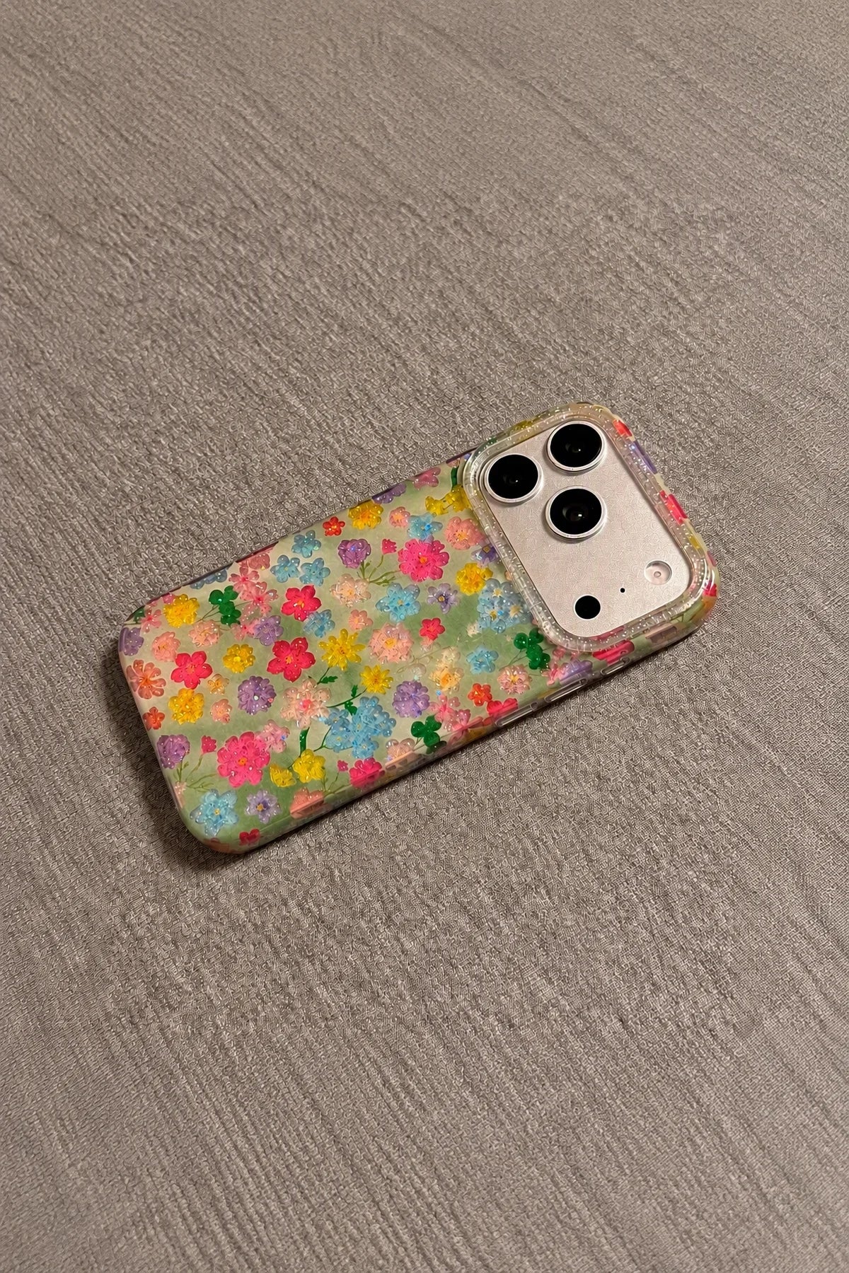 Garden Party Glitter Resin Phone Case