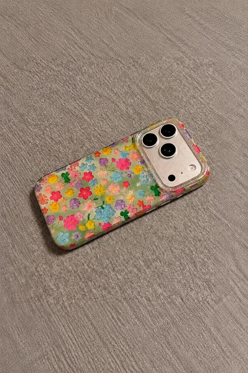 Garden Party Glitter Resin Phone Case