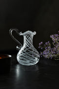 Ribbon Dance White-Swirl Glass Pitcher Vase