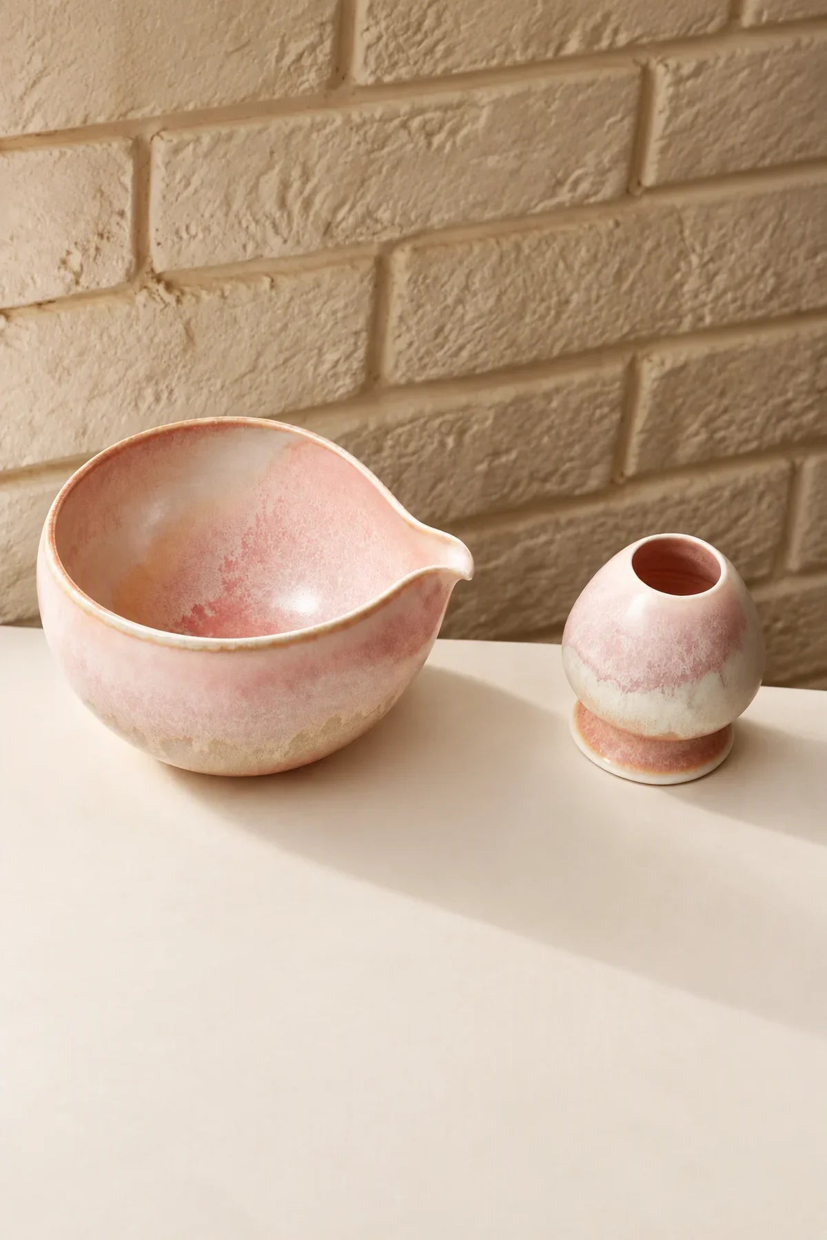 Dawn Tide Blue-Pink Ceramic Matcha Set