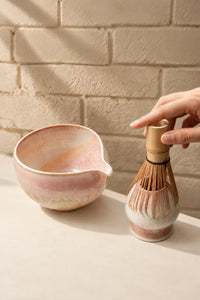 Dawn Tide Blue-Pink Ceramic Matcha Set