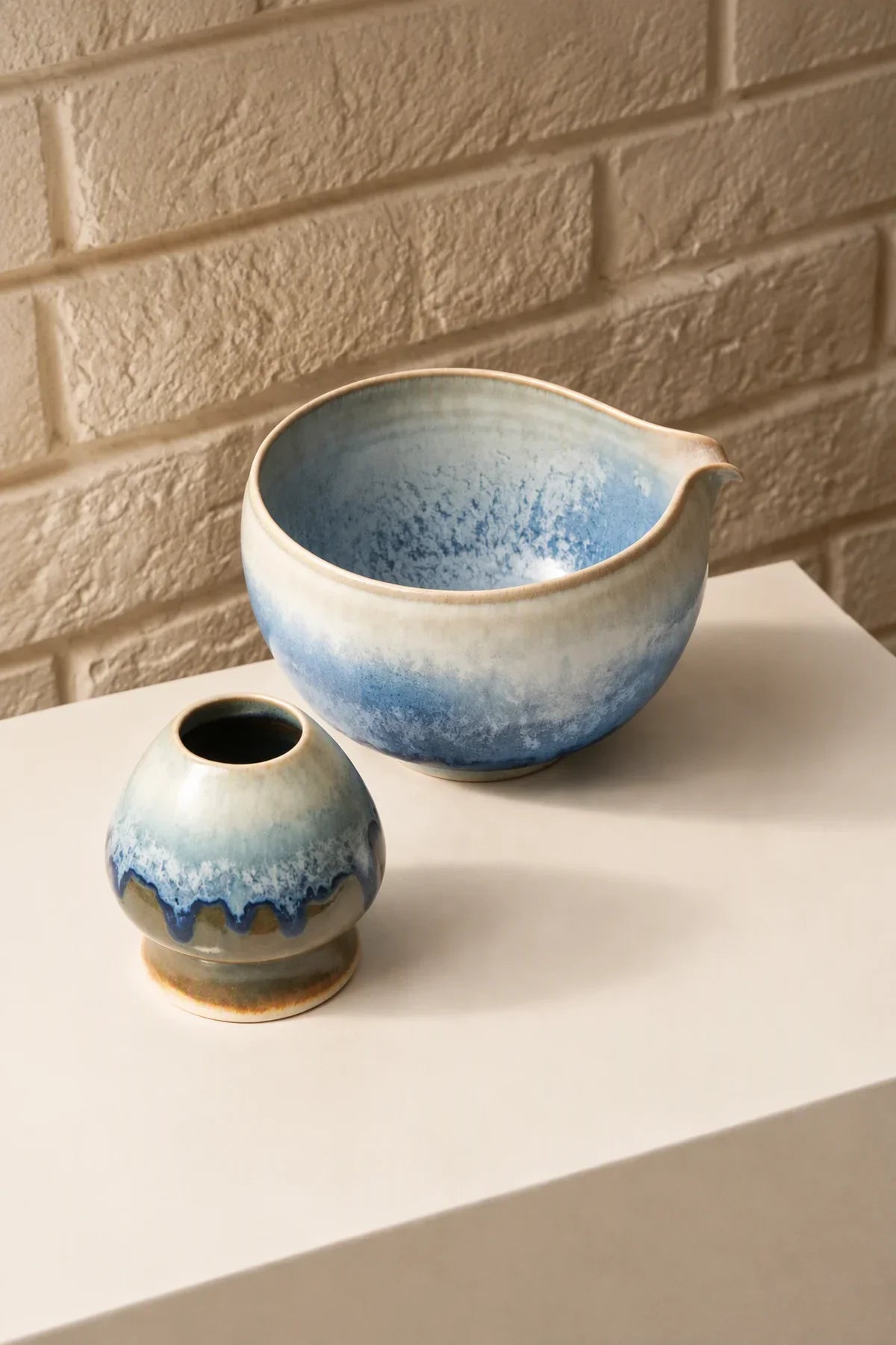 Dawn Tide Blue-Pink Ceramic Matcha Set