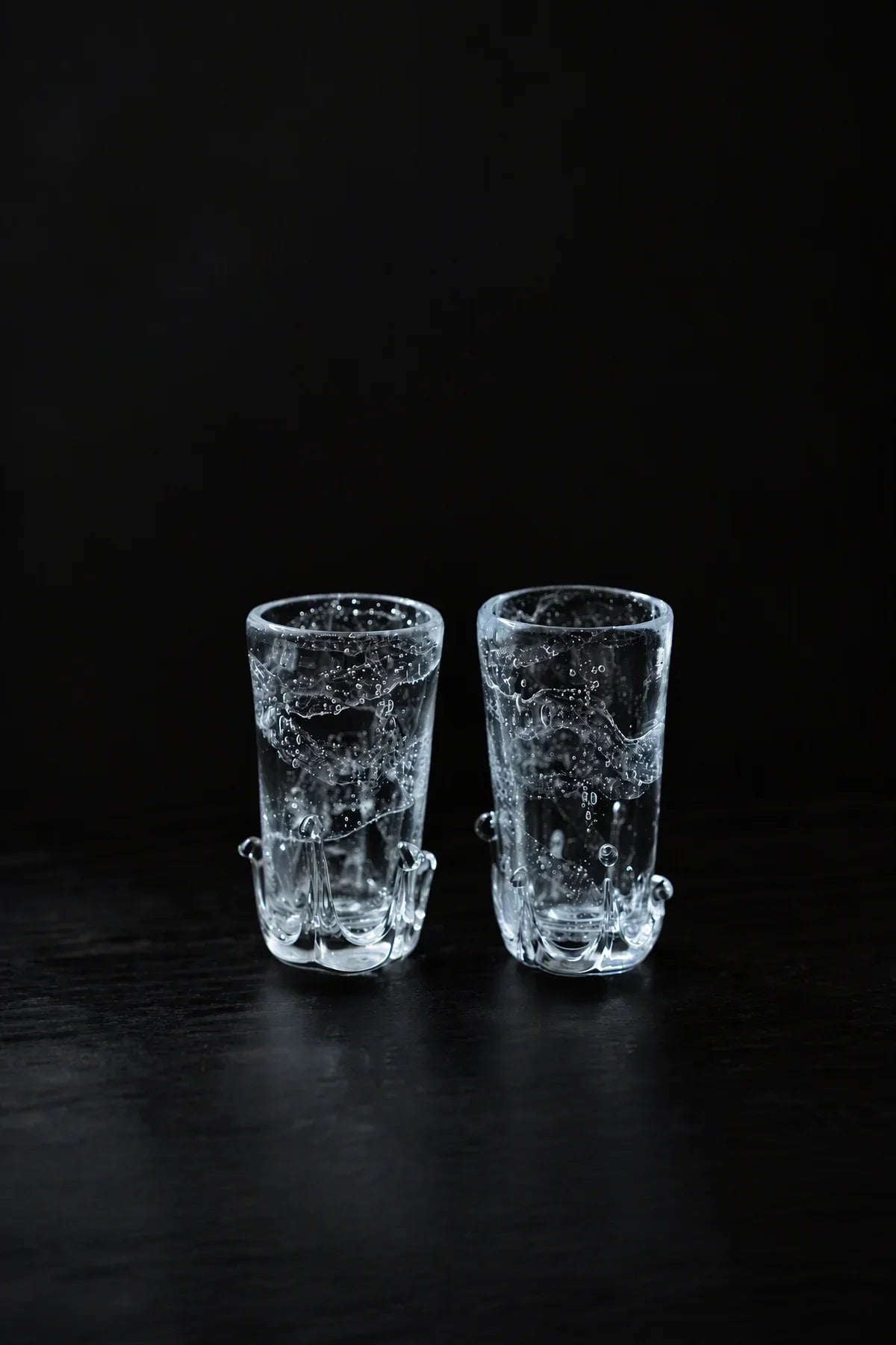 Rain Study Clear Glass Pitcher and Cup Set