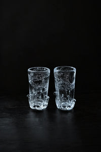 Rain Study Clear Glass Pitcher and Cup Set