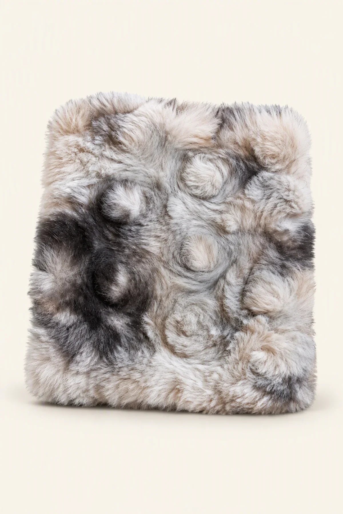 Winter Nest Grey Faux-Fur Coaster