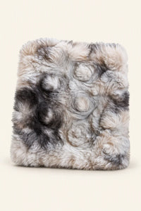 Winter Nest Grey Faux-Fur Coaster