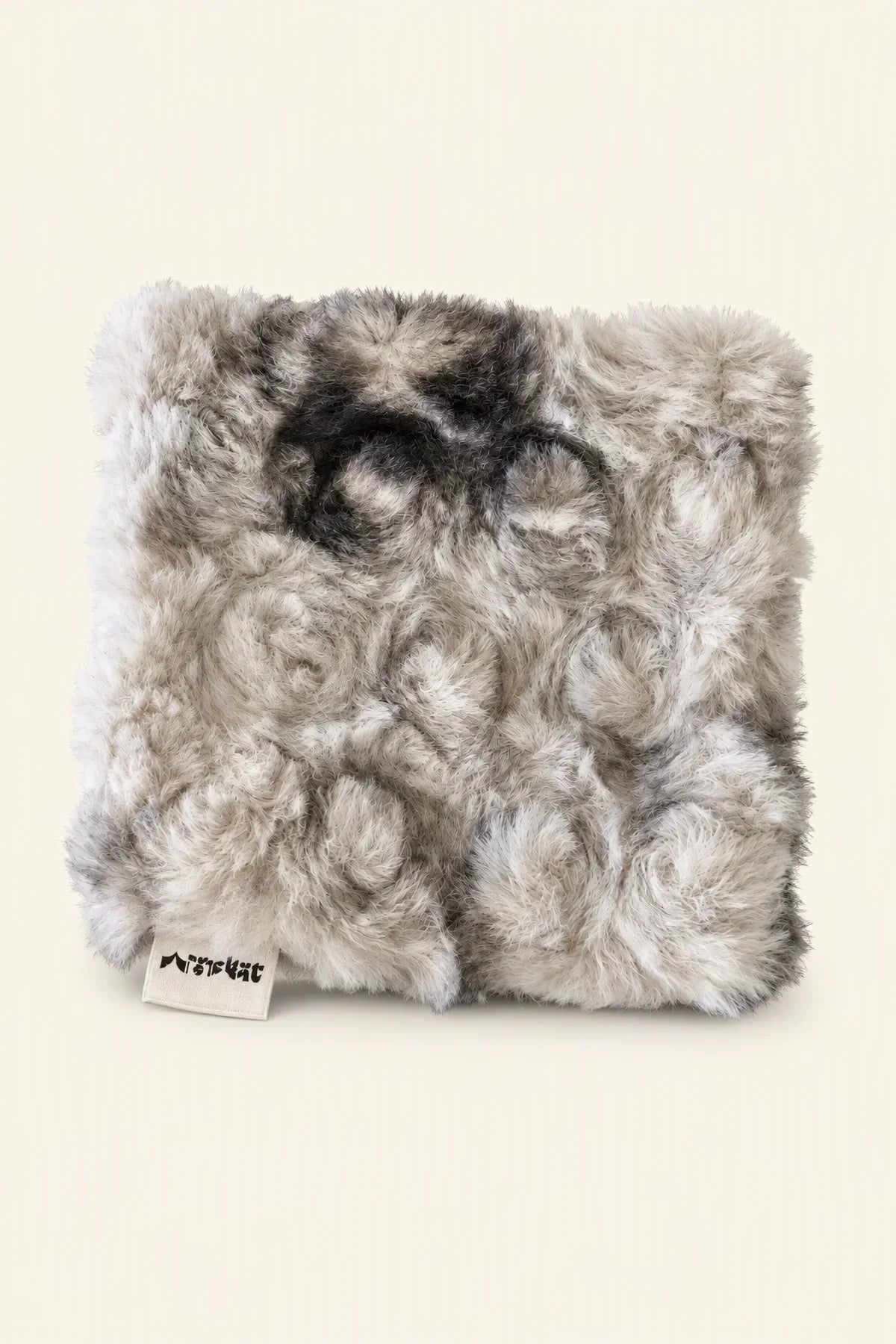Winter Nest Grey Faux-Fur Coaster