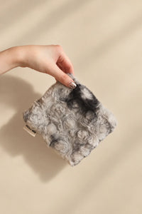Winter Nest Grey Faux-Fur Coaster