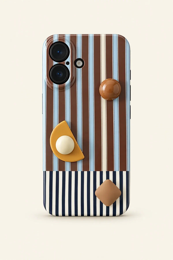 Mixed Signals Brown and Blue Striped Phone Case
