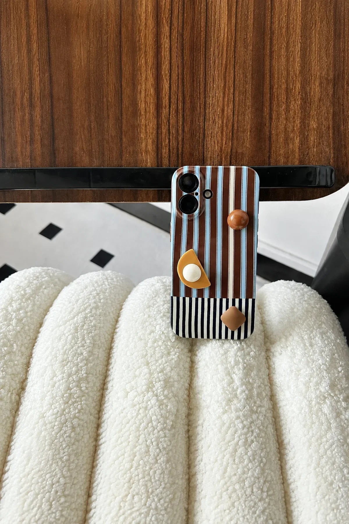 Mixed Signals Brown and Blue Striped Phone Case
