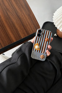Mixed Signals Brown and Blue Striped Phone Case