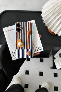 Mixed Signals Brown and Blue Striped Phone Case