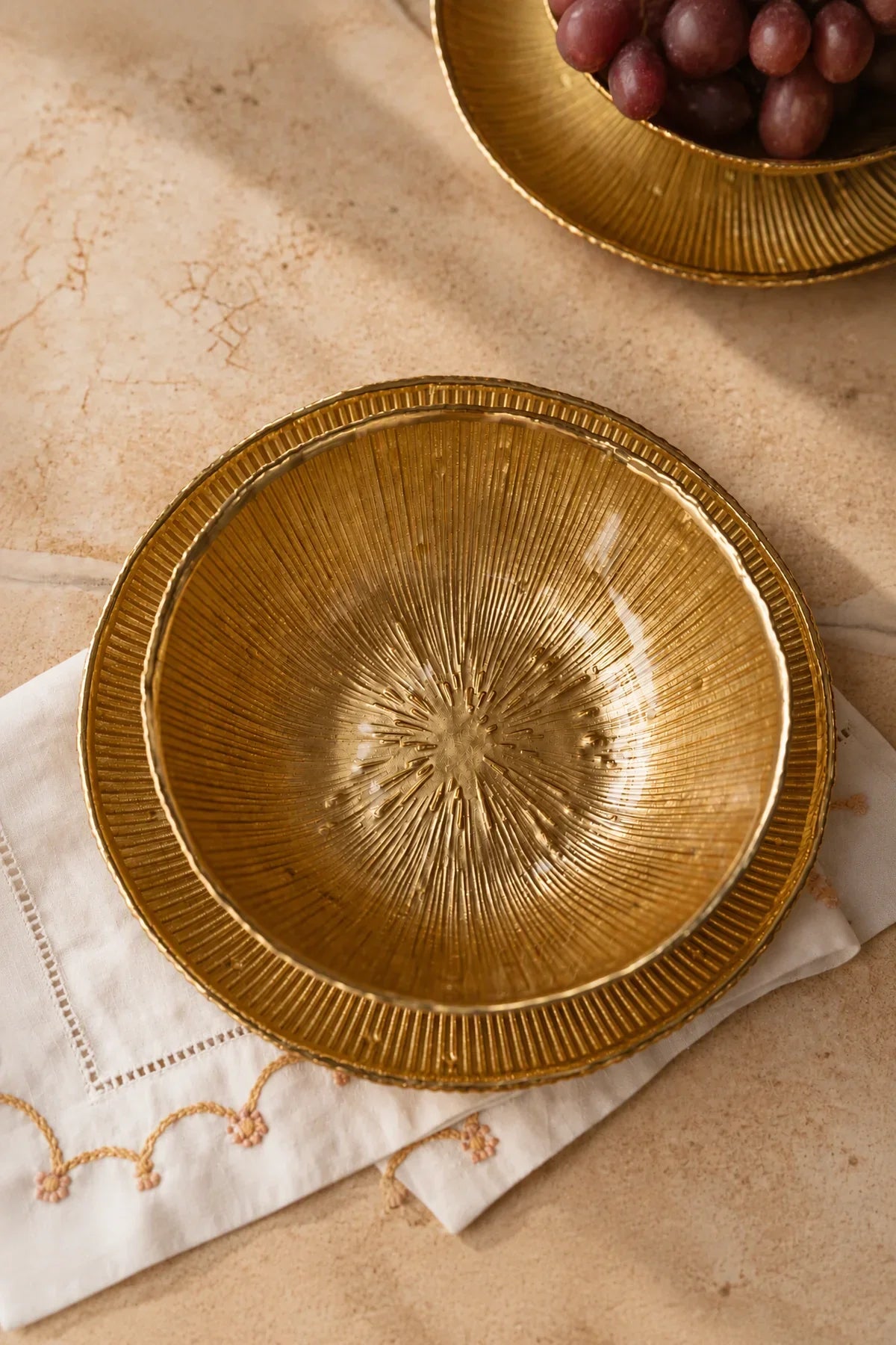 Solar Flare Gold Glass Dinnerware Set