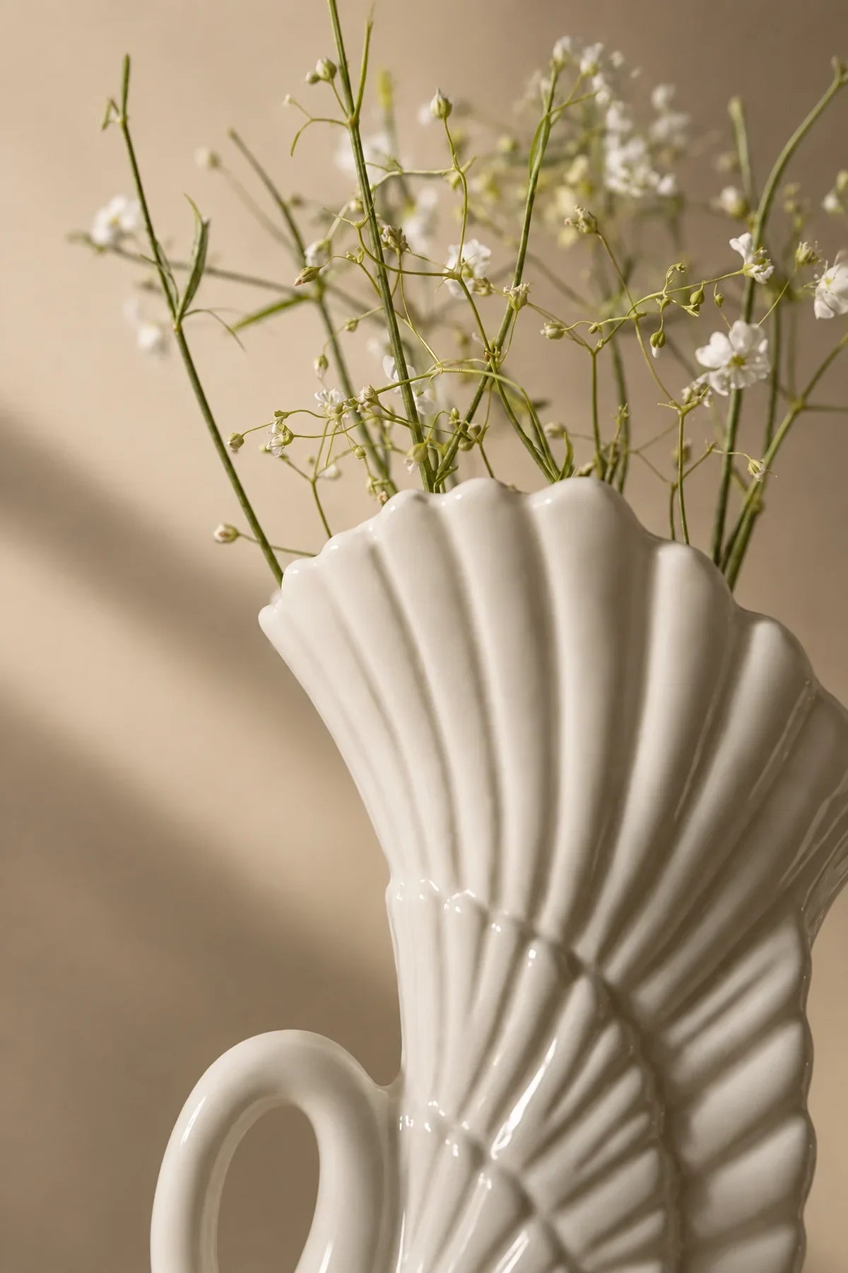 Swan Song White Ceramic Flower Vase