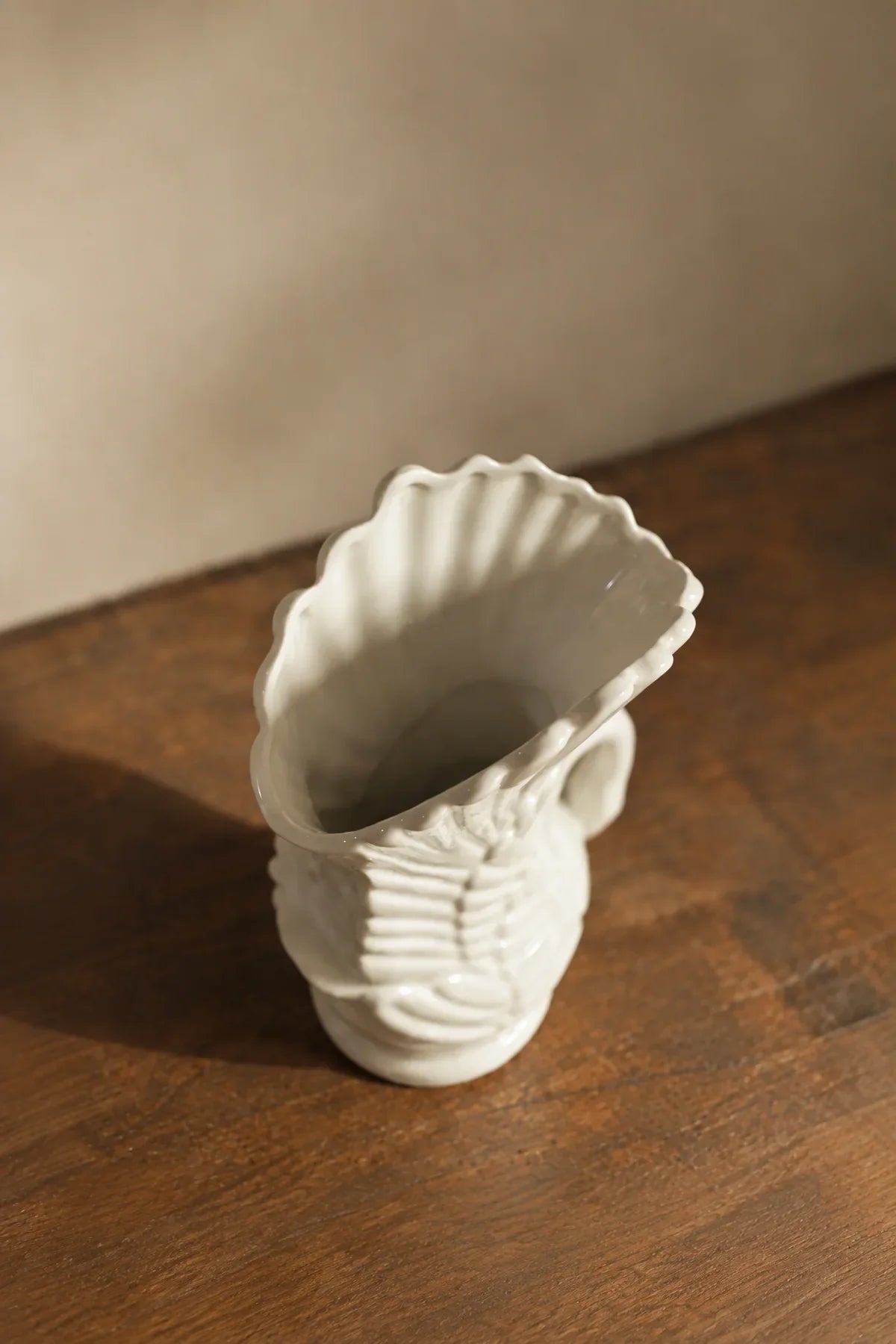 Swan Song White Ceramic Flower Vase