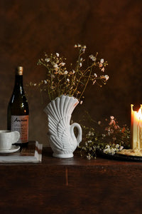 Swan Song White Ceramic Flower Vase