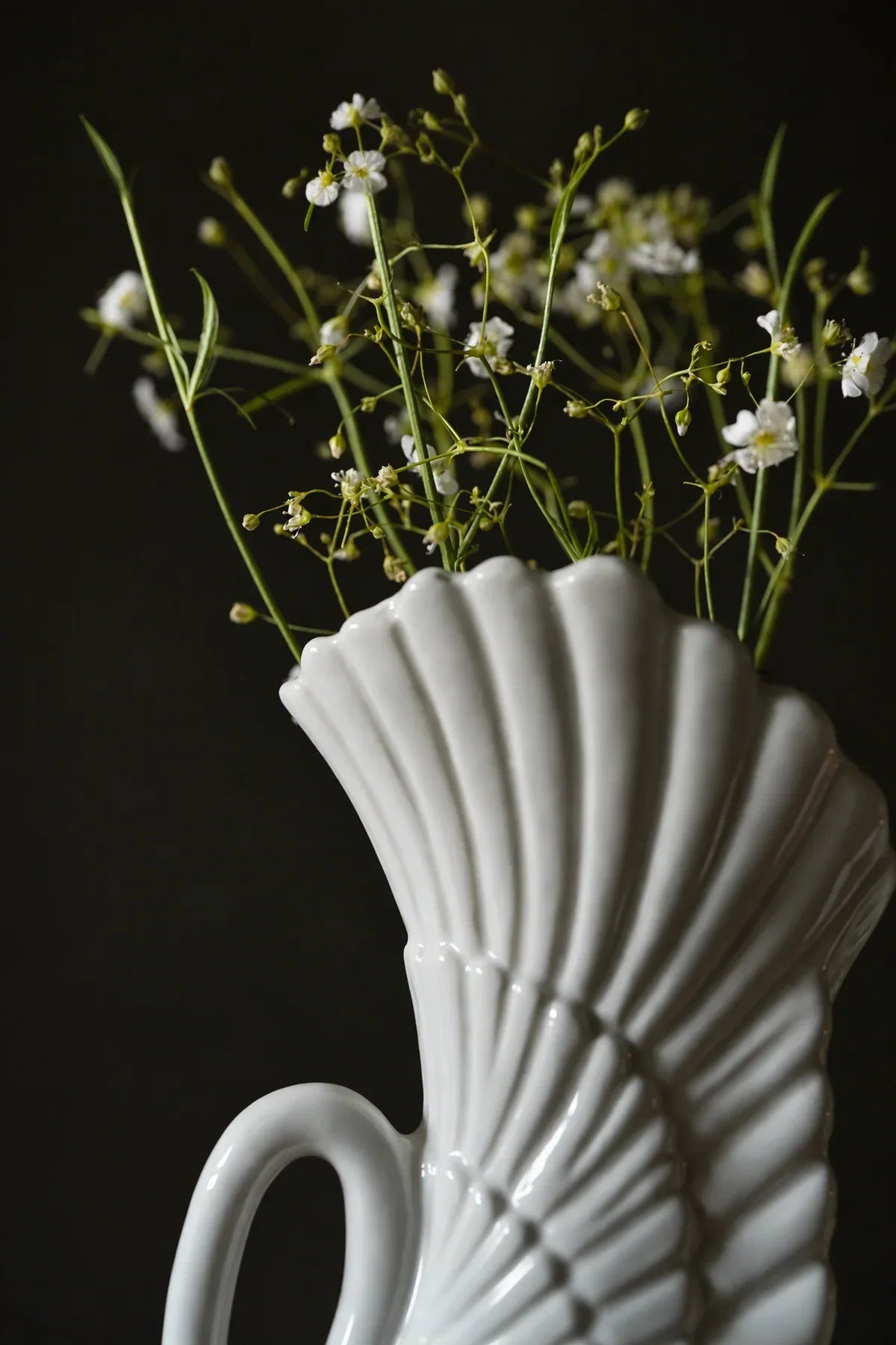 Swan Song White Ceramic Flower Vase